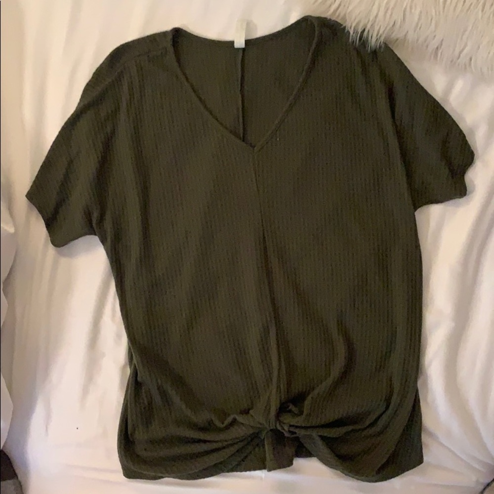 Olive Green Knot Top